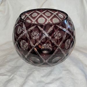 Bohemian Crystal Cut to Clear Glass Bowl